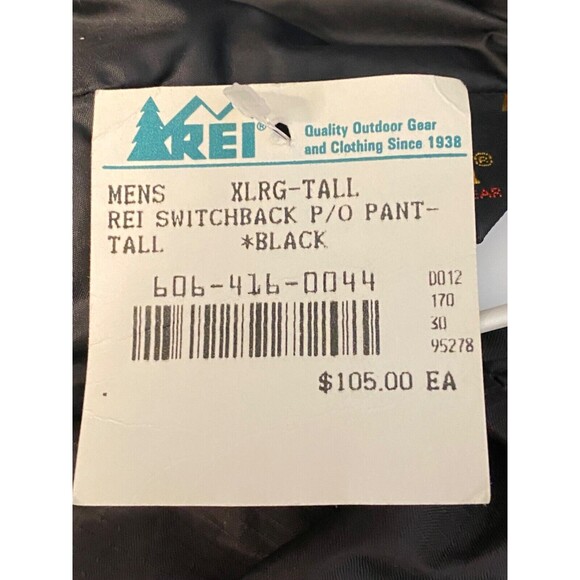NWT REI Men's XLT Switchback GORETEX Waterproof PANTS Black Rip Stop Outdoorsman - Picture 7 of 7